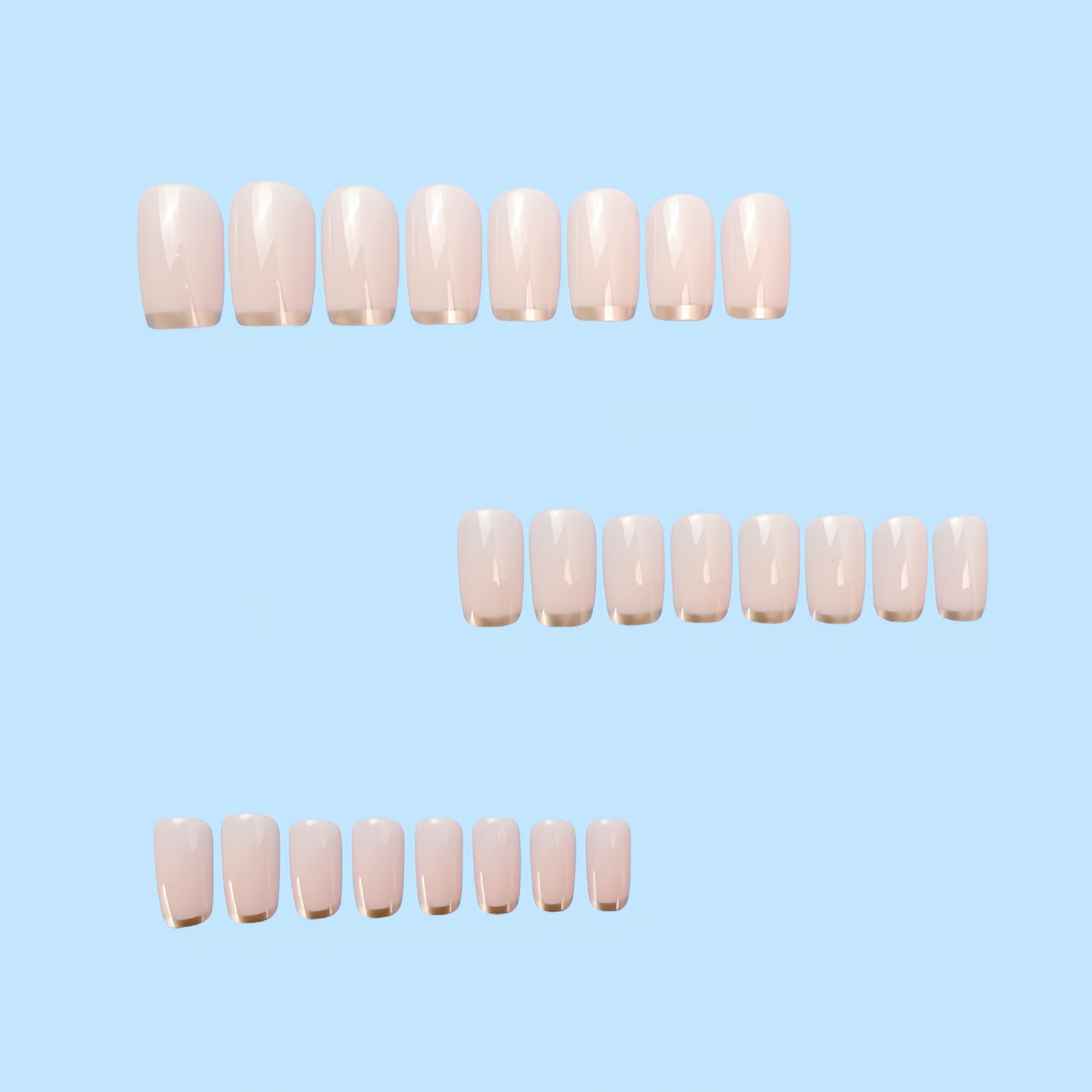 24pcs/Set French Silver Edge Press-On Nails
