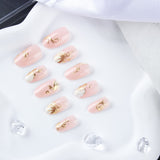 24pcs/Set Halloween Gilded Pumpkin Press-On Nails