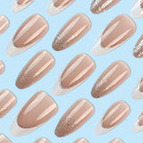 24pcs/Set White Edge French Style Press-On Nails