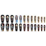 24pcs/Set Colorful Feathers Press-On Nails
