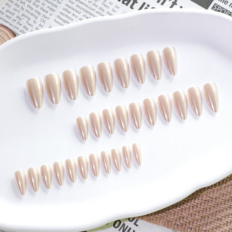 24pcs/Set Ultra-Gloss Monochrome Plating Press-On Nails