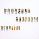 24pcs/Set Beauty Heart Feather Press-On Nails