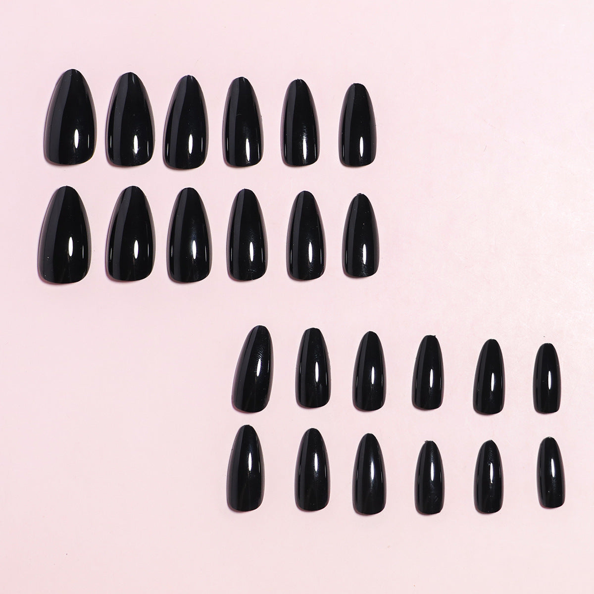 24pcs/Set Classic Black Almond Press-On Nails