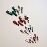 24pcs/Set Christmas Snowflake Tree Santa Press-On Nails