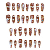 24pcs/Set Christmas Gingerbread Man Cartoon Press-On Nails