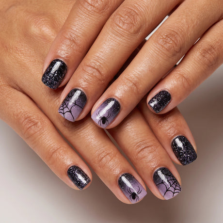 24pcs/Set Short Halloween Spiderweb Ghost Face Press-On Nails