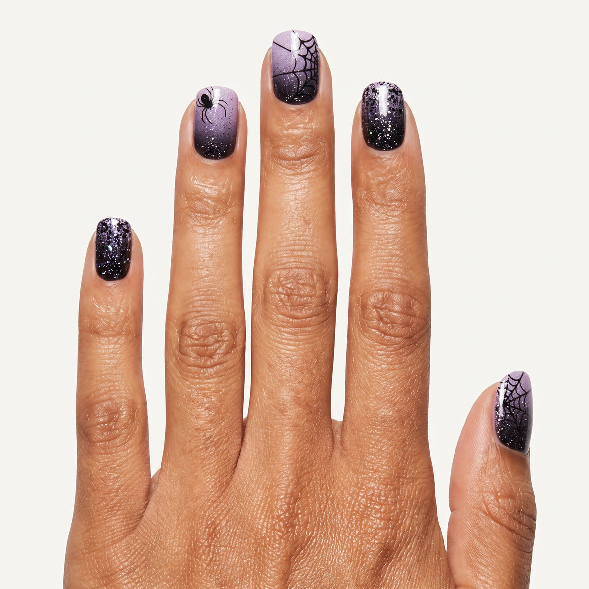 24pcs/Set Short Halloween Spiderweb Ghost Face Press-On Nails