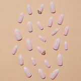 24pcs/Set White French Almond Press-On Nails