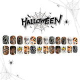 24pcs/Set Halloween Colorful Lollipop Ghosts Short Style Press-On Nails