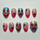 30pcs/Set Crying Clown Face Press-On Nails