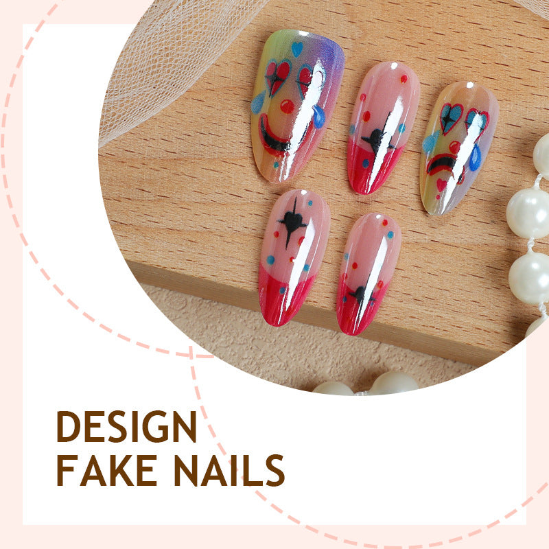 30pcs/Set Crying Clown Face Press-On Nails