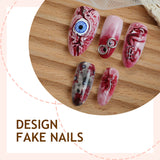 30pcs/Set Halloween 3D Bloodstain & Eyeball Design Press-On Nails