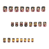 24pcs/Set Dark Forest Castle Gothic Short Style Press-On Nails