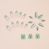 24pcs/Set French Cat Eye Floral & Butterfly Press-On Nails