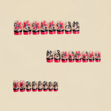 24pcs/Set Pink Plant Flowers Press-On Nails