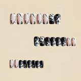 24pcs/Set Black & Nude Botanical Floral Press-On Nails