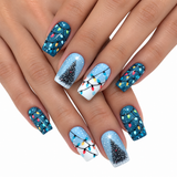 24pcs/Set Snowflake Light Christmas Tree Press-On Nails