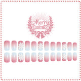 24pcs/Set French Christmas Snowflake Press-On Nails