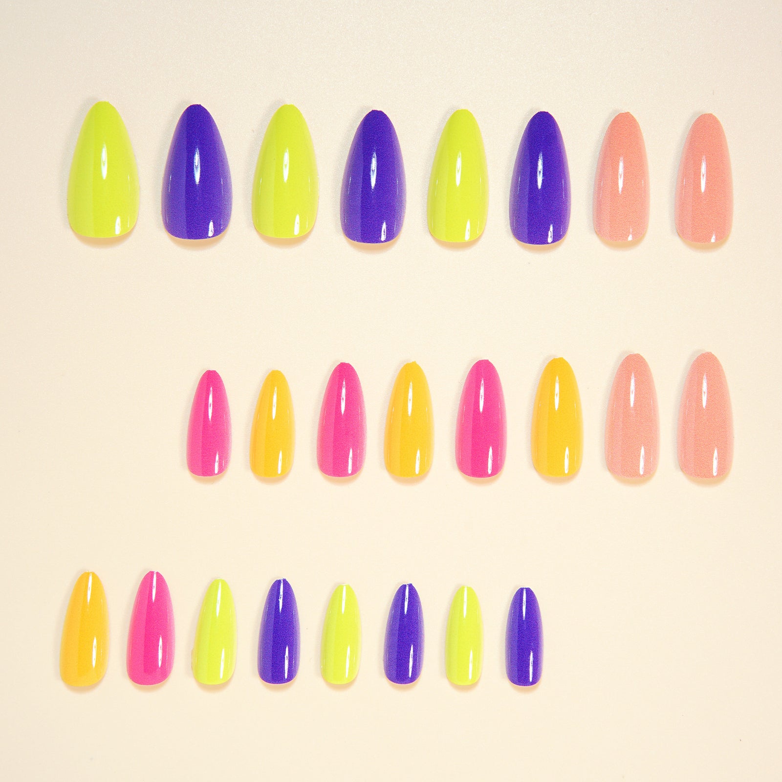 24pcs/Set Macaron Candy Colors Press-On Nails