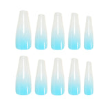 24pcs/Set Blue Gradient Press-On Nails