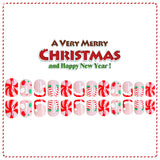 24pcs/Set Christmas Santa Hat Candy Short Top Press-On Nails
