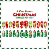 24pcs/Set Christmas Green And Red With Grinch Candy Press-On Nails
