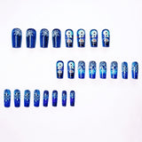 24pcs/Set Christmas Snowflake Snowman Press-On Nails