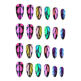 24pcs/Set Colorful Butterfly Wings Press-On Nails