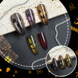 24pcs/Set Halloween Black Cat Eye Dark Playful Skeleton Press-On Nails