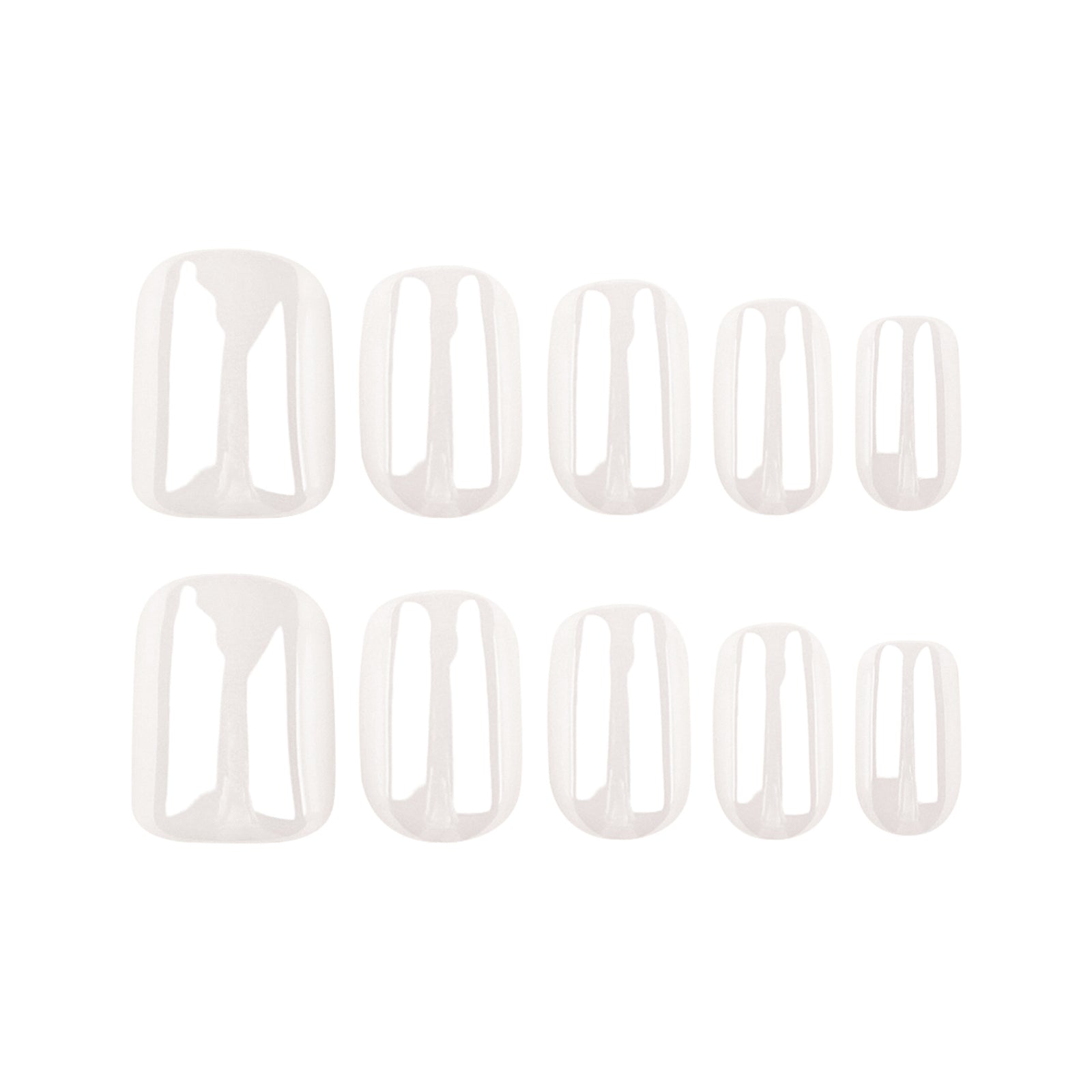 24pcs/Set Short White Solid Color Press-On Nails