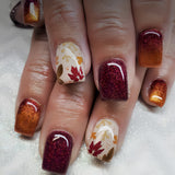 24pcs/Set Autumn Maple Leaf Press-On Nails