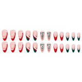 24pcs/Set Christmas Wave French Christmas Tree Press-On Nails