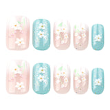 24pcs/Set 3D Flower Beauty White Gradient Press-On Nails