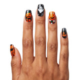 24pcs/Set Halloween Pumpkin Lantern Ghost Bat Press-On Nails