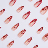 24pcs/Set Halloween Blood Drip White French Press-On Nails
