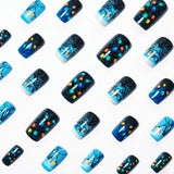 24pcs/Set Christmas Snowflake, Tree And Snow Globe Set Press-On Nails