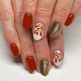 24pcs/Set Fall Winter Nut And Foliage Press-On Nails