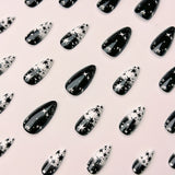 24pcs/Set Black And White Star Render Press-On Nails