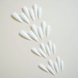 24pcs/Set Artistic Pointed Pure White Press-On Nails