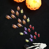 24pcs/Set Halloween Colorful Glow-in-the-Dark Ghosts Press-On Nails