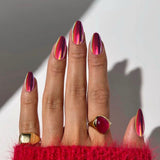 24pcs/Set Metallic Chrome Glitter Solid Color Press-On Nails