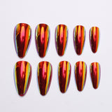 24pcs/Set Metallic Chrome Glitter Solid Color Press-On Nails