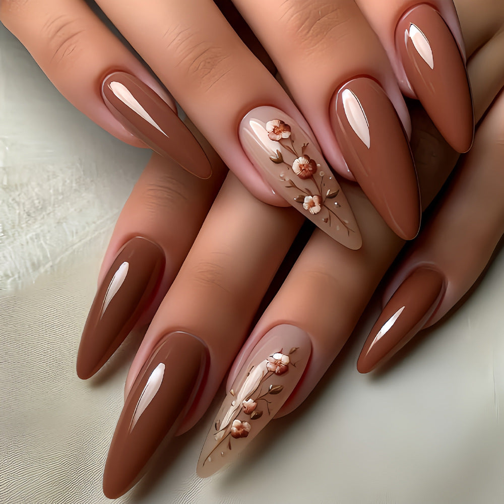 24pcs/Set Simple Elegant Daisy Press-On Nails