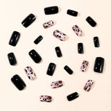 24pcs/Set Black Gradient Brown Cat Eye Leopard Press-On Nails