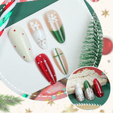 24pcs/Set Christmas Cat Eye Nail Polish Snowflake Gift Box Press-On Nails
