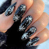 24pcs/Set Christmas Snowflake Press-On Nails