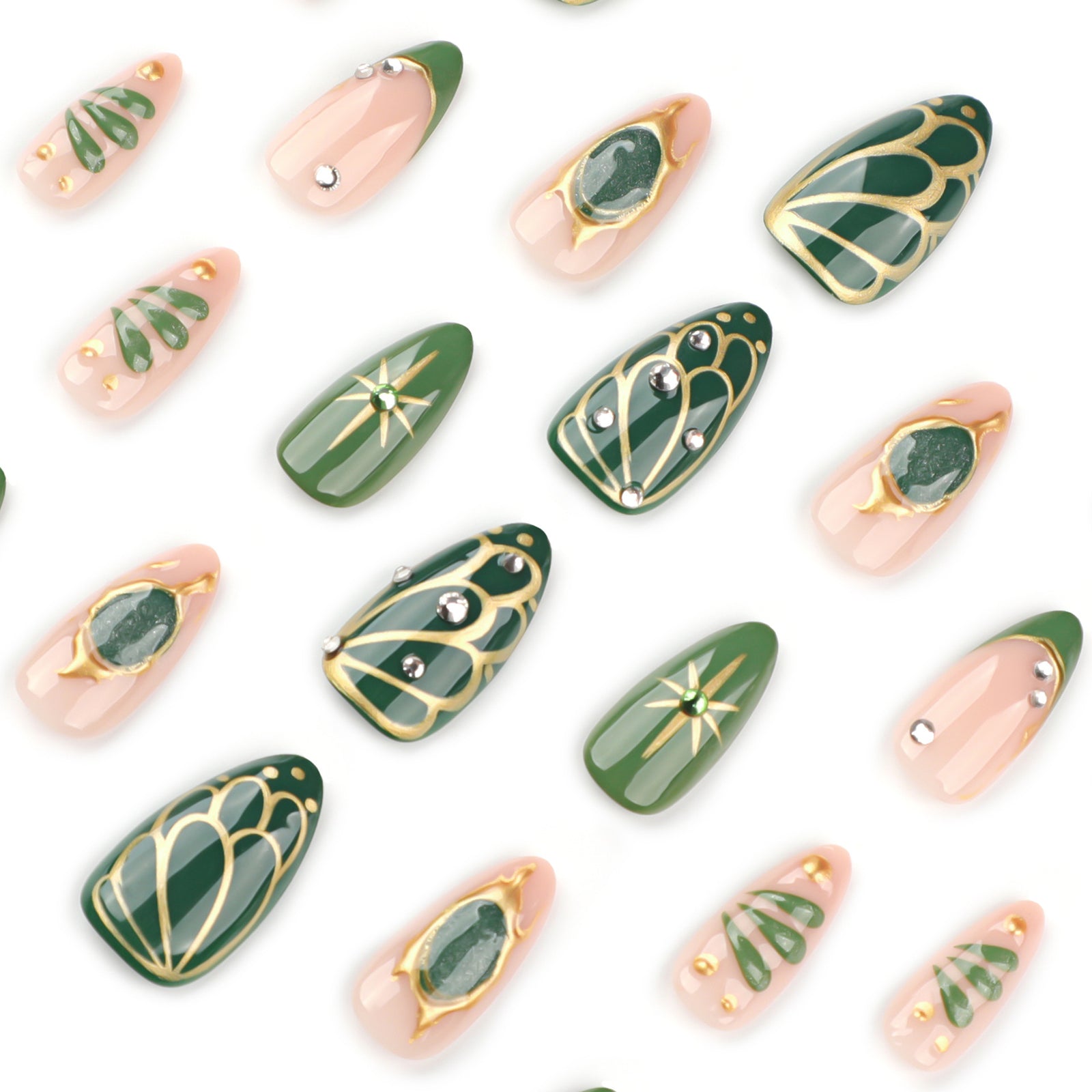 24pcs/Set 3D Bohemian Style Press-On Nails