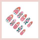 30pcs/Set 3D Christmas Gingerbread Man Cookie Candy Star Press-On Nails