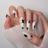 24pcs/Set Starry Sky Long Stiletto Rhinestones Press-On Nails