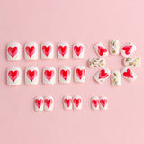 24pcs/Set Heart Leaf Short Press-On Nails